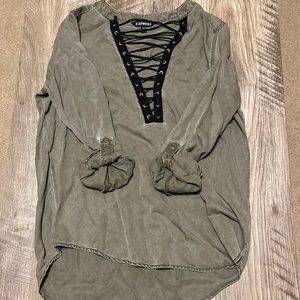 Express olive green shirt